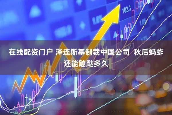 在线配资门户 泽连斯基制裁中国公司  秋后蚂蚱还能蹦跶多久